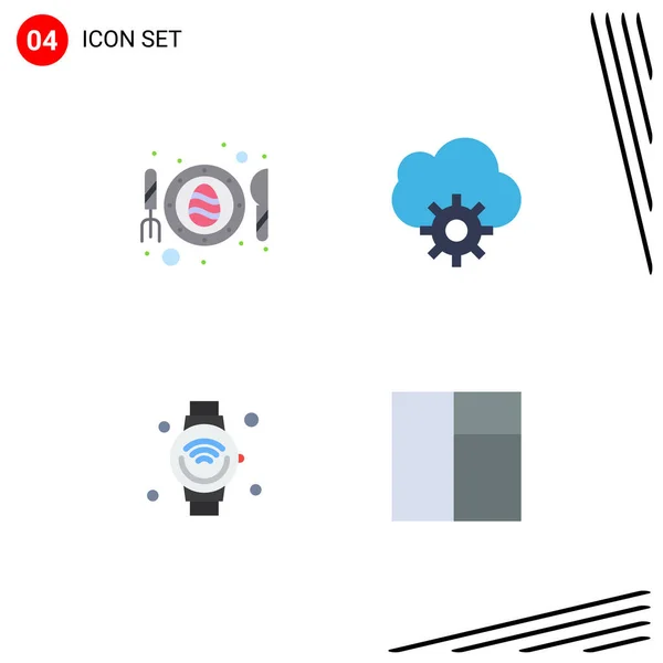 Flat Icon Pack Mit Universellen Symbolen Für Internet Der Dinge — Stockvektor