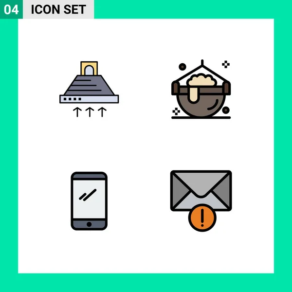 Set Icone Moderne Simboli Segni Cappuccio Telefono Scarico Halloween Mobile — Vettoriale Stock