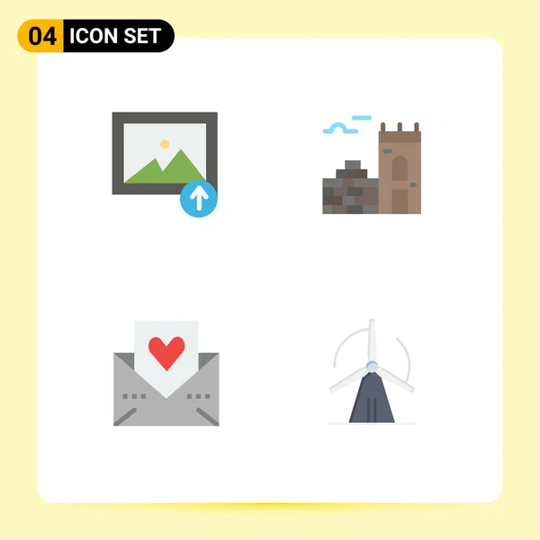 Universal Flat Icons Set Web Mobile Applications Image Mail Wall — Stockový vektor