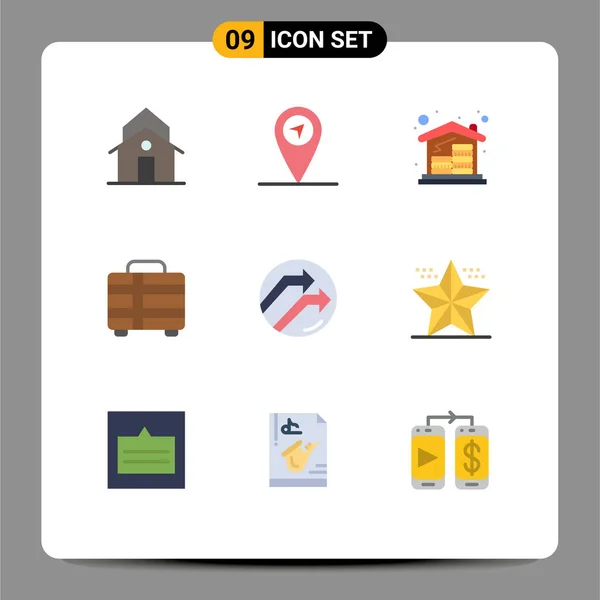 2014 Mobile Interface Flat Color Set Pictograms Data Arrow Home — 스톡 벡터