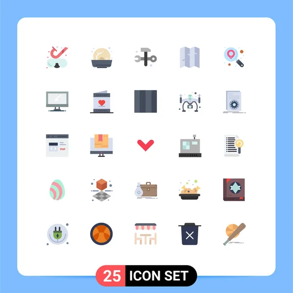 Creative Icons Modern Signs Sysymbols Computer Location Databases Find Location — Vector de stock