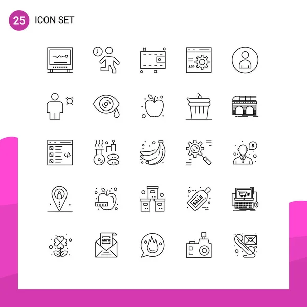 Creative Icons Modern Signs Symbols Programming Develop People Coding Cash — Stock Vector