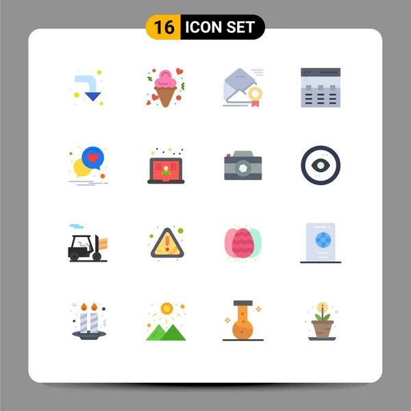 Set Modern Icons Symbols Signs Image Header Valentine Communication Offer — 图库矢量图片