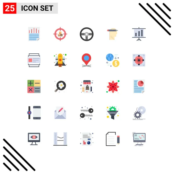 Universal Icon Symbols Group Modern Flat Colors Business Thinking Valentine — Vetor de Stock