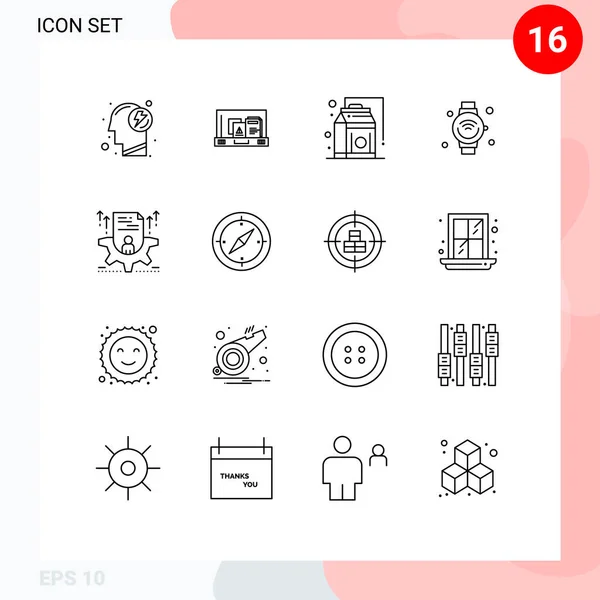 Aperçu Interface Utilisateur Pack Signes Symboles Modernes Iot Nourriture Internet — Image vectorielle
