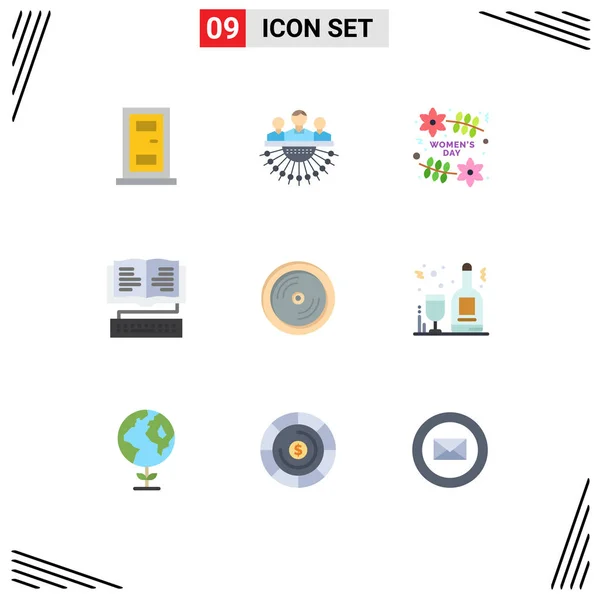 Universal Icon Symbols Group Modern Flat Colors Dvd Key Day — Stockvektor