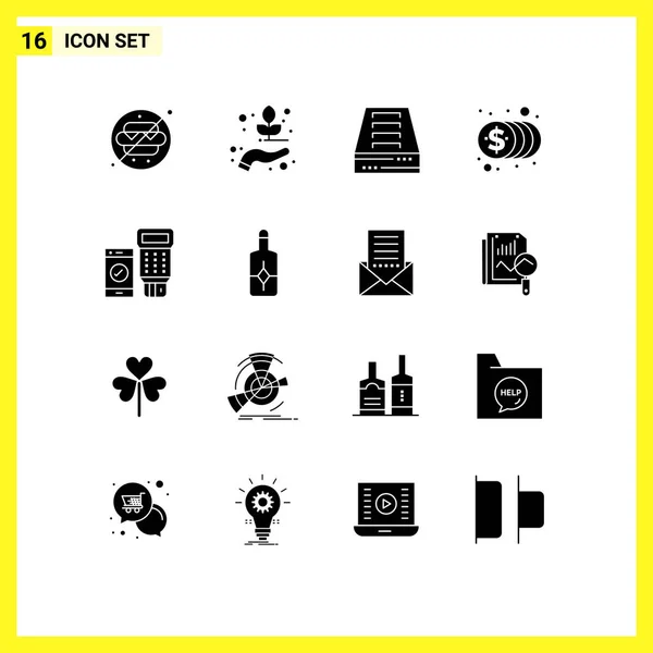 Creative Icons Modern Signs Symbols Payment Money Archive Investment Coins — Stok Vektör