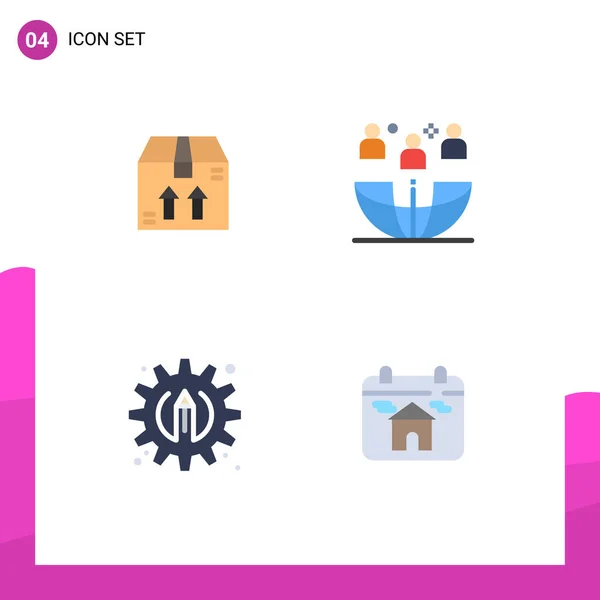 Universal Flat Icons Set Für Web Und Mobile Anwendungen Box — Stockvektor