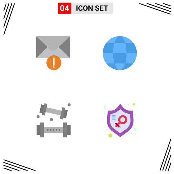 Universal Icon Symbols Group Ícones Planos Modernos Alerta Jogo Comunicação — Vetor de Stock