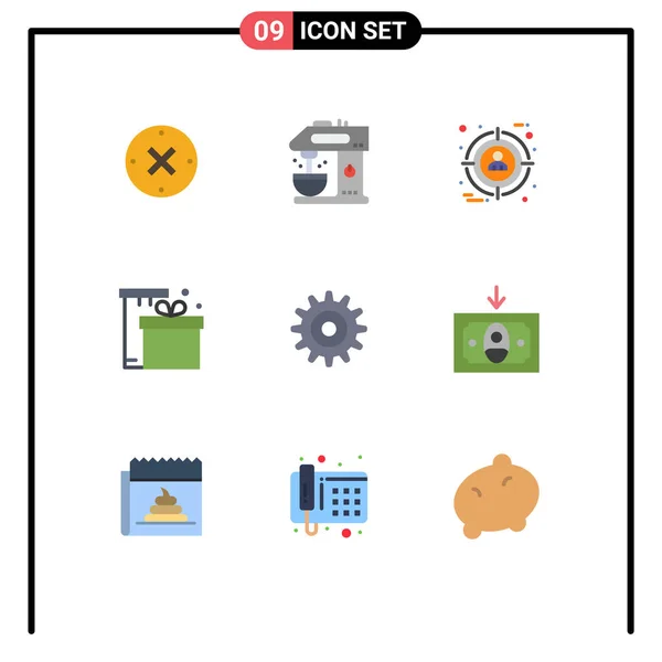 Universal Flat Colors Set Web Mobile Applications Gear Eid Focus — Stockový vektor