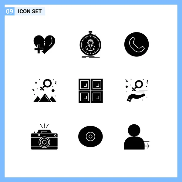 Stock Vector Icon Pack Mit Zeilenzeichen Und Symbolen Für Haus — Stockvektor