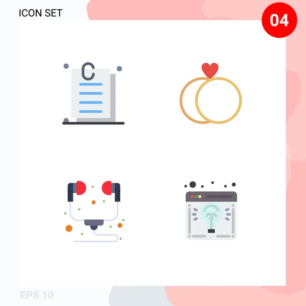 Set Modern Icons Sysymbols Signs Attachment Hardware Rings Headset Editable — Archivo Imágenes Vectoriales