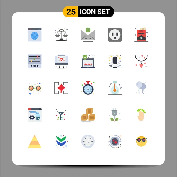 2014 Mobile Interface Flat Color Set Pictograms Music Levels Party — 스톡 벡터