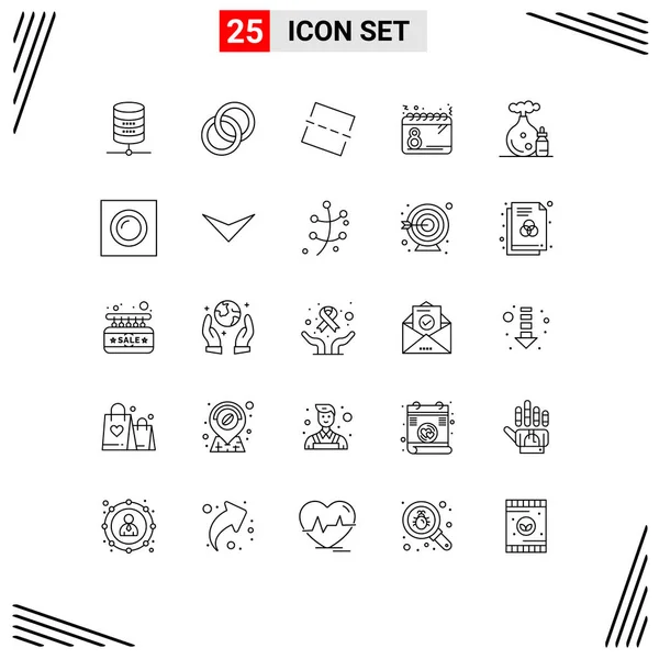 Set Modern Icons Sysymbols Signs Oil Date Image Women Day — Vector de stock