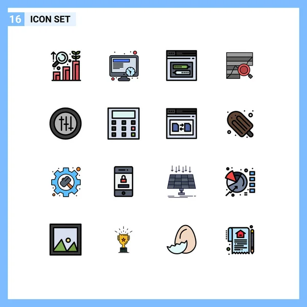 Set Modern Icons Sysymbols Signs Graph Chart Page Analytics Analysis — Vector de stock