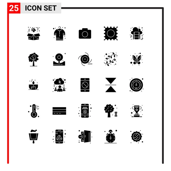 Icône Vectorielle Paquet Signes Symboles Ligne Pour Croissance Arbre Image — Image vectorielle