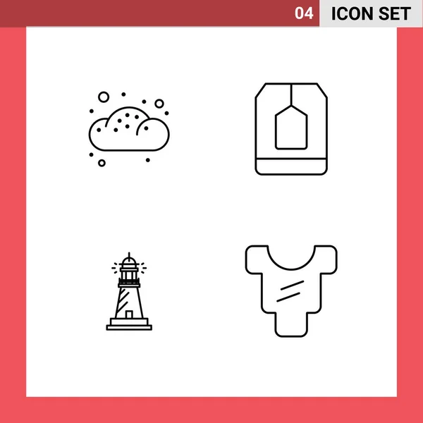Set Von Modernen Symbolen Symbole Zeichen Für Bäckerei Leuchtturm Gebäck — Stockvektor