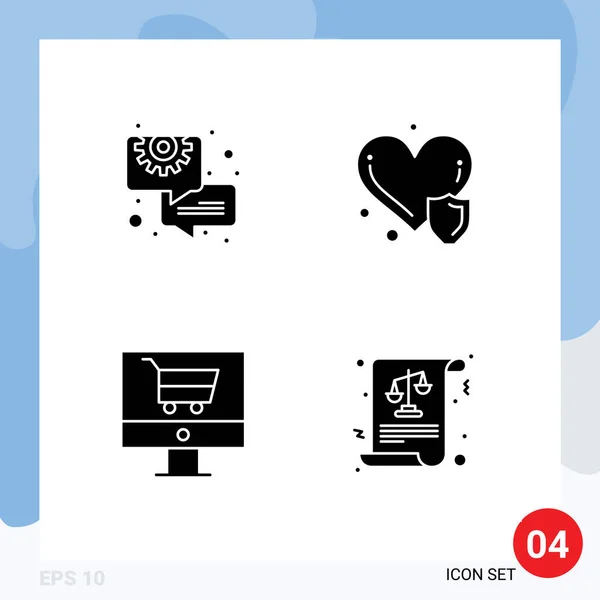 Set Modern Icons Sysymbols Signs Business Ecommerce Gear Heart Disease — Archivo Imágenes Vectoriales