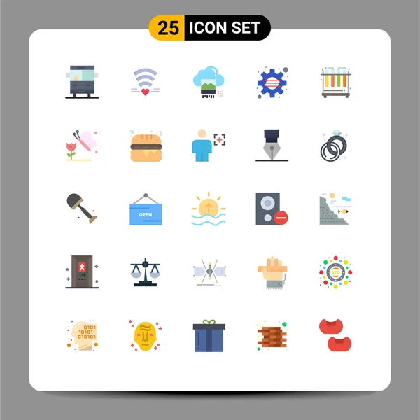 25个现代化标志和化学符号 在线可编辑向量设计元素用户界面平面彩色包 — 图库矢量图片
