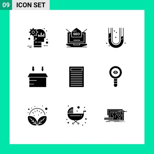 Set Modern Icons Symbols Signs Book Logistic Mail Box Plumber — Stockvector