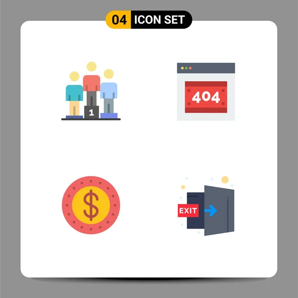 Flat Icon Concept Websites Mobile Apps Winners Coin Winners Http — Stockový vektor