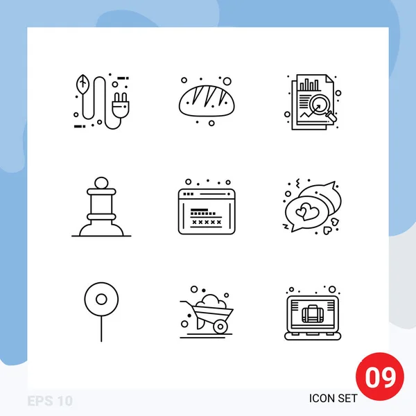 Universal Icon Symbols Group Modern Outlines Programming Coding Food Figure — Stockový vektor