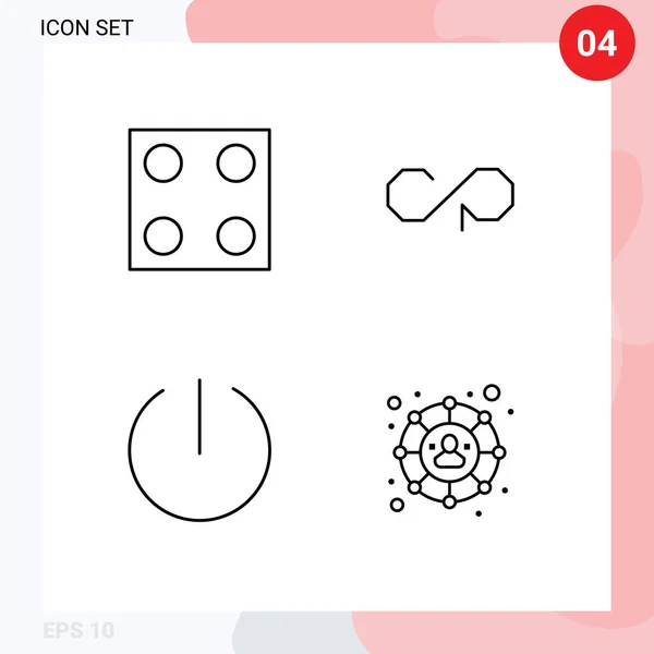 Mobile Interface Line Set Pictograms Electro Tumbler Counterparty Crypto Currency — Stock Vector