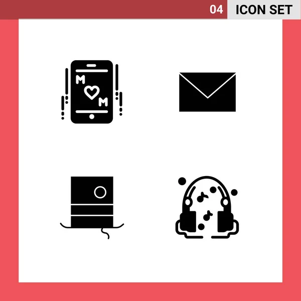 Creative Icons Modern Signs Sysymbols Phone Hat Mother Mail Monocle — Vector de stock
