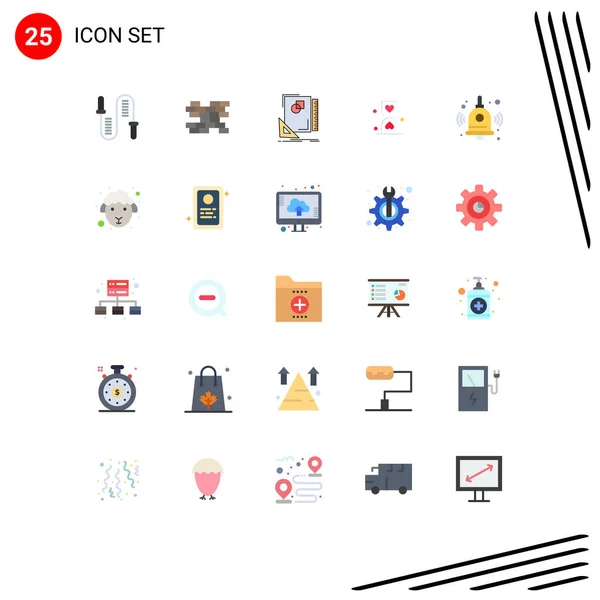 Universal Icon Symbols Group Modern Flat Colors Waiting Glass Design — Stockový vektor