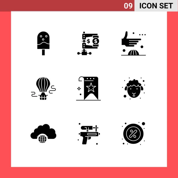 Stock Vektorové Ikony Balení Čárových Značek Symbolů Pro Dopravu Balón — Stockový vektor