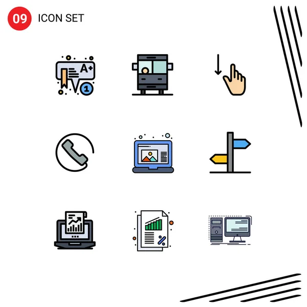 User Interface Filledline Flaches Farbpaket Moderner Zeichen Und Symbole Für — Stockvektor