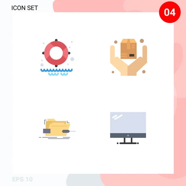 Interface Usuário Flat Icon Pack Modern Signs Symbols Lifesaver Skrewdriver — Vetor de Stock