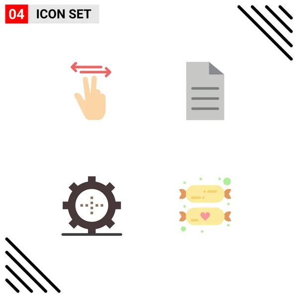 Paquete Icon Plano Símbolos Universales Gestos Gadgets Tacto Usuario Tecnología — Vector de stock