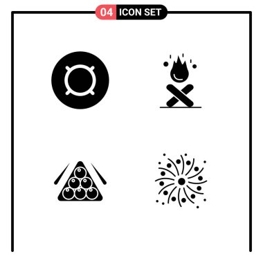 Mobil Arayüz Katı Glifi 4 Pictogram jenerik para, snooker, jenerik, kamp, havuz düzenleyici tasarım elementleri