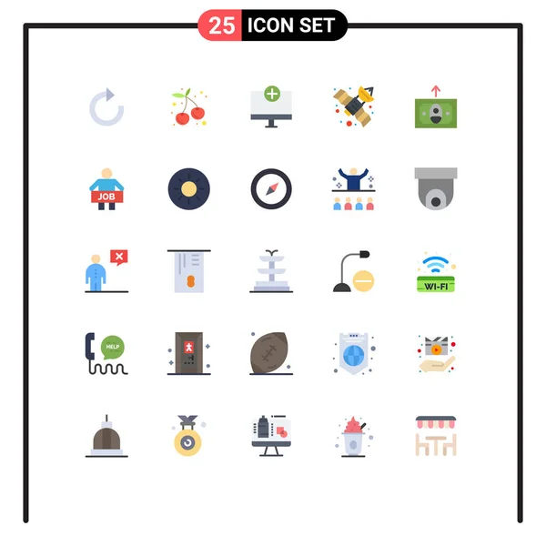 Creative Icons Modern Signs Symbols Jobless Finance Devices Cash Satellite — Stockový vektor