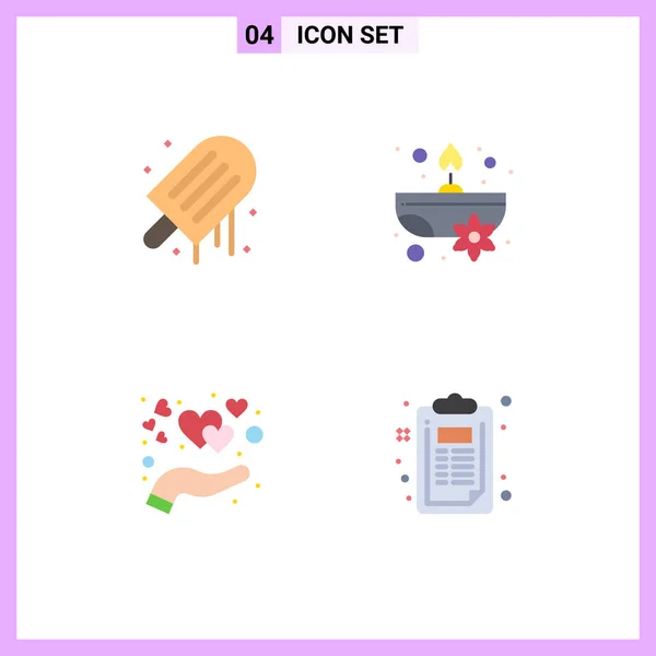 Modern Set Flat Icons Symbols Beach Hand Summer Spa Love — Archivo Imágenes Vectoriales