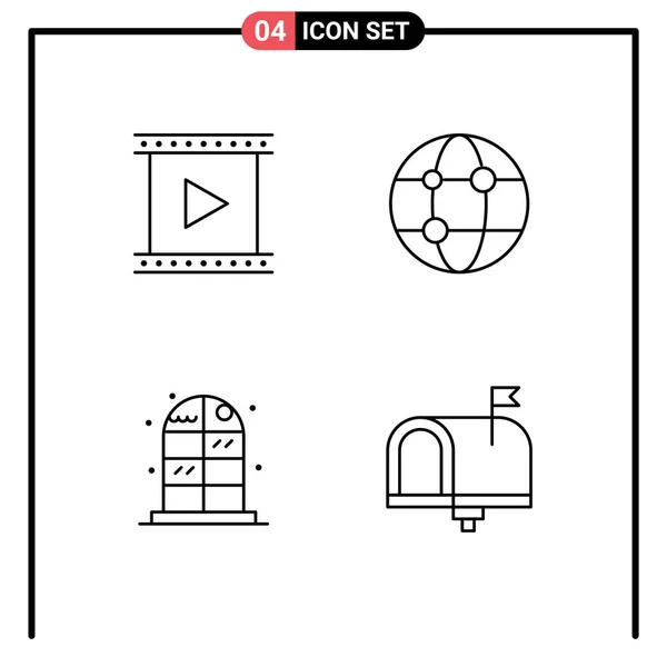 Universal Icon Symbols Group Modern Filledline Flat Colors Camera Home — Vettoriale Stock
