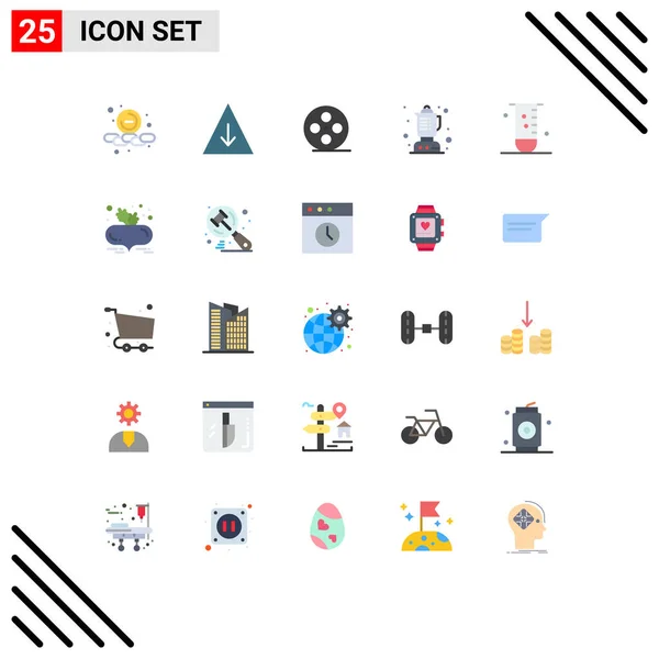 Conjunto Icones Modernos Símbolos Sinais Para Laboratório Vidros Bobina Filme — Vetor de Stock