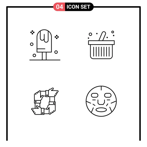 Set Modern Icons Sysymbols Signs Cold Business Summer Online Shopping — Archivo Imágenes Vectoriales