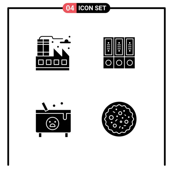 Universal Icon Symbols Group Modern Solid Glyphen City Hexenkessel Dateien — Stockvektor