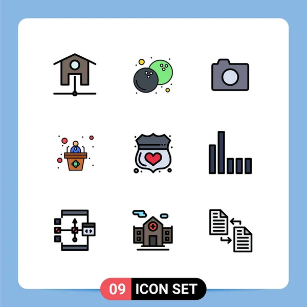 Stock Vector Icon Pack Line Signs Symbols Secure Medical Photo — 스톡 벡터