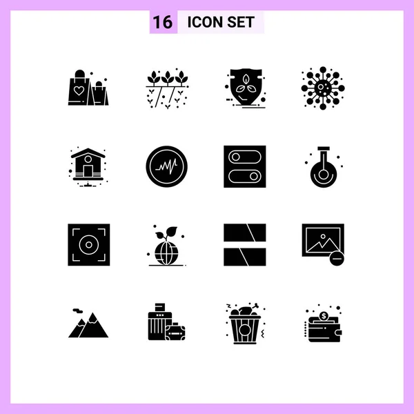 Universal Icon Symbols Group Modern Solid Glyphs Home Page Study — Vector de stock