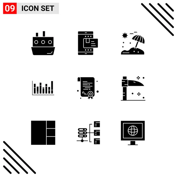 Stock Vector Icon Pack Line Segni Simboli Certificazione Tasso Linea — Vettoriale Stock