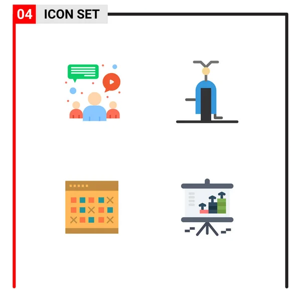 Creative Icons Modern Signs Sysymbols Chat Calendar Team Transport Event — Vector de stock