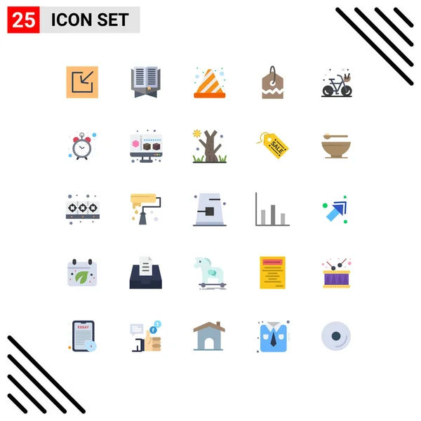 Set Modern Icons Symbols Signs Hot Beach Cone Tag Label — Stock Vector
