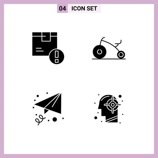 Creative Icons Modern Signs Symbols Attention Message Logistic Bicycle Goal — Stock Vector