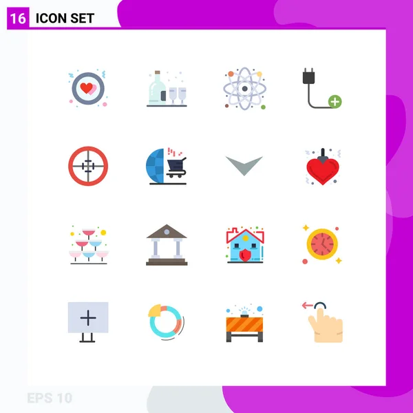 Universal Icon Symbols Gruppe Von Modernen Flachen Farben Für Abzeichen — Stockvektor