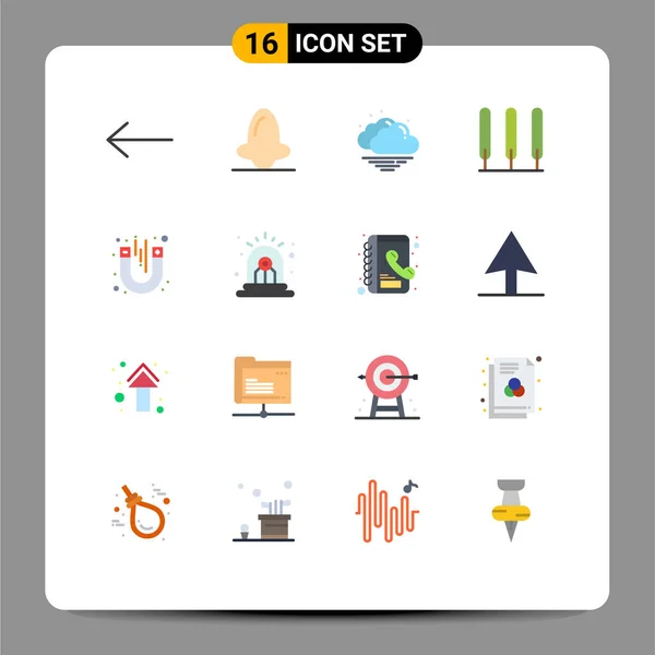 Set Modern Icons Sysymbols Signs Arrow Weather Biology Nose Nature — Vector de stock