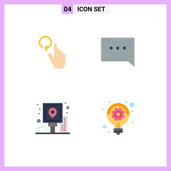 User Interface Pack Basic Flat Icons Hand Navigation Reload Comment — Stockvector