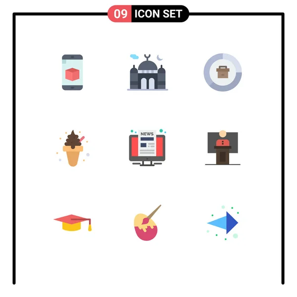 Stock Vector Icon Pack Mit Zeilenzeichen Und Symbolen Für Süßigkeiten — Stockvektor
